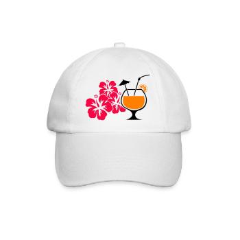 Boisson cocktail à l’hibiscus d’Hawaï - Casquette classique - blanc/blanc - Devant