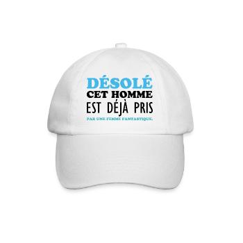 sorry this man is already taken - Baseball Cap - white/white - Front