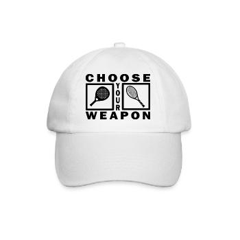 Tennis Padel choose your weapon design - Baseballkappe - Weiß/Weiß - Vorne