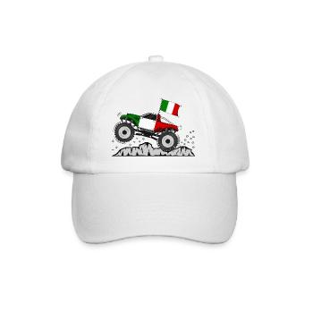 Italien Flagge Monstertruck  - Baseballkappe - Weiß/Weiß - Vorne