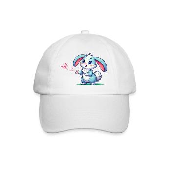 rabbit butterfly - Baseball Cap - white/white - Front