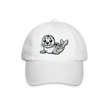 Krabbenfresser Robbenstein Baby - Baseballkappe - Weiß/Weiß - Vorne
