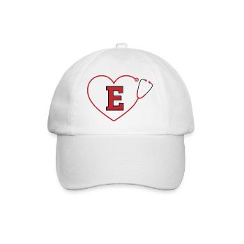 Letter e stethoscope - Baseball Cap - white/white - Front