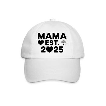 Mom est. 2025 / New Mom / Pregnant - Baseball Cap - white/white - Front