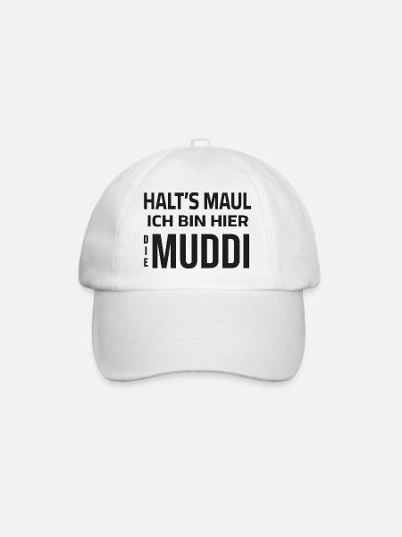 Halt's Maul - Ich bin hier die Muddi - Baseballkappe - Weiß/Weiß