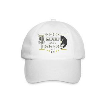 J’aime la musique et le disc golf - Casquette classique - blanc/blanc - Devant