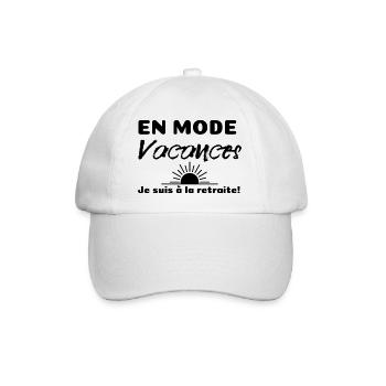 En mode vacances je suis à la retraite. - Casquette classique - blanc/blanc - Devant