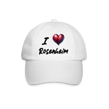 i love Rosenheim - Baseballkappe - Weiß/Weiß - Vorne