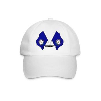 Zwei Flaggen mit dem Text KENTUCKY - Baseballkappe - Weiß/Weiß - Vorne