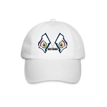 Two flags text WEST VIRGINIA - Baseball Cap - white/white - Front