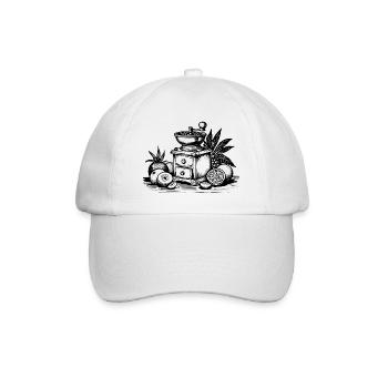 Minimalist forest illustration with pastel shades - Baseball Cap - white/white - Front