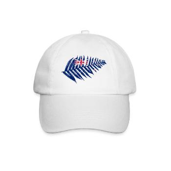 Neuseeland-Farn mit Flagge - Baseballkappe - Weiß/Weiß - Vorne