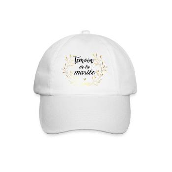 Témoin de la mariée couronne doré - Casquette classique - blanc/blanc - Devant