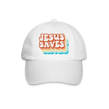 Jesus Saves - Baseball Cap - white/white - Front