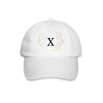 Letter x Gold Floral Crown - Baseball Cap - white/white - Front