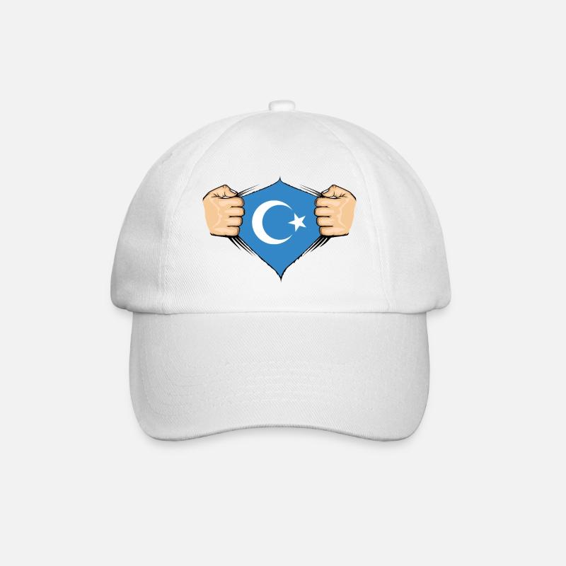 Uiguren Flagge Design - Baseballkappe - Weiß/Weiß