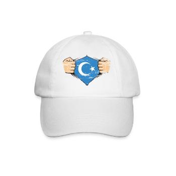 Uyghur flag design used - Baseball Cap - white/white - Front