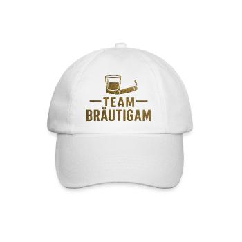 Bräutigam Team Gold Glanz - Baseballkappe - Weiß/Weiß - Vorne