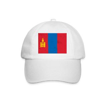 Flag of Mongolia - Baseball Cap - white/white - Front