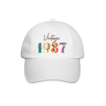 Vintage 1937 Floral - Baseball Cap - white/white - Front