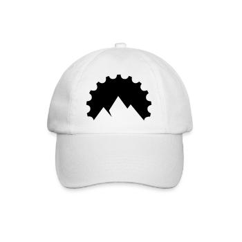 Gear meets mountain silhouette - Baseball Cap - white/white - Front