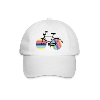 Vélo arc-en-ciel – élégant et coloré - Casquette classique - blanc/blanc - Devant