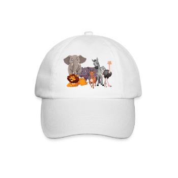 Safari animals - Baseball Cap - white/white - Front