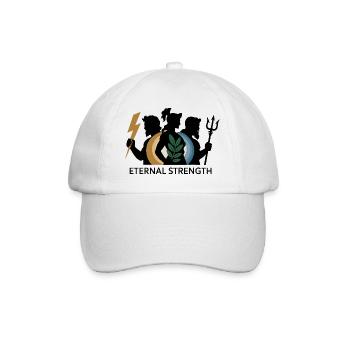 T-Shirt „Mythisches Trio“ der ewigen Stärke - Baseballkappe - Weiß/Weiß - Vorne