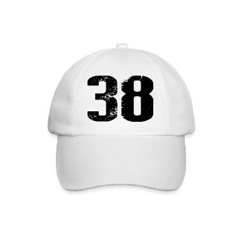 38 Zahl Trikot - Baseballkappe - Weiß/Weiß - Vorne