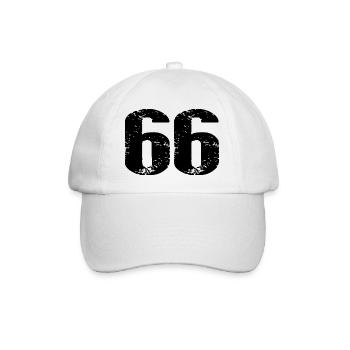 66 Zahl Trikot - Baseballkappe - Weiß/Weiß - Vorne