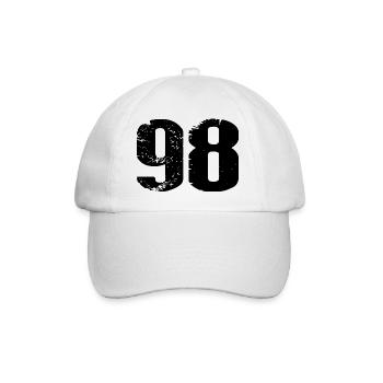 98 Number Jersey - Baseball Cap - white/white - Front