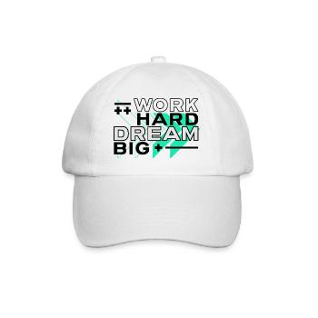 Citation motivante Bousculer Travailler dur Rêver grand - Casquette classique - blanc/blanc - Devant