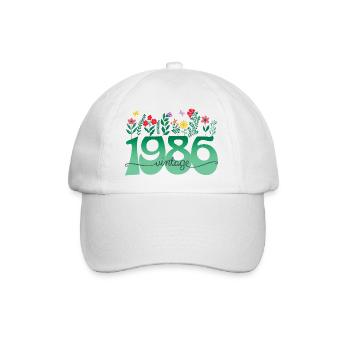 1986 Fleurs 40 Ans Anniversaire Femme - Casquette classique - blanc/blanc - Devant