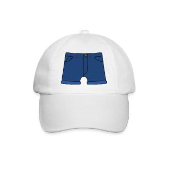 Short décontracté en jean avec ourlet roulé - Casquette classique - blanc/blanc - Devant