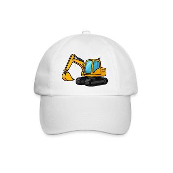 Miniature excavator illustration - Baseball Cap - white/white - Front