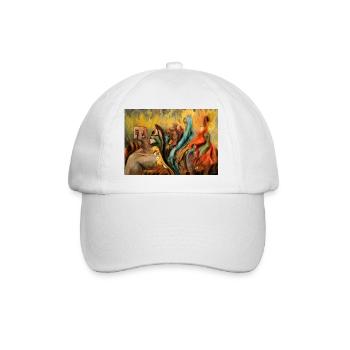 Surreale Psycho Disco Fantasy Kreatur Kunstwerk - Baseballkappe - Weiß/Weiß - Vorne
