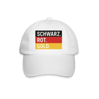 Schwarz. Rot. Gold. – Deutschland Farben Shirt - Baseballkappe - Weiß/Weiß - Vorne