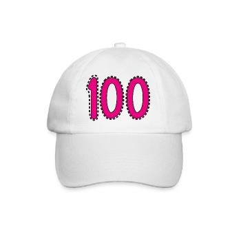 100. 100 JAHRE. 100-JÄHRIGES JUBILÄUM. GEBURTSTAG 100 - Baseballkappe - Weiß/Weiß - Vorne