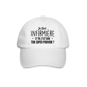 I am a nurse. What's your superpower? - Baseball Cap - white/white - Front
