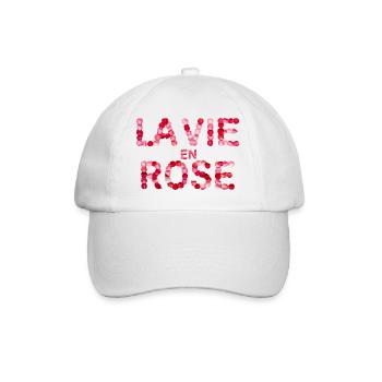 La Vie en Rose - Baseballkappe - Weiß/Weiß - Vorne