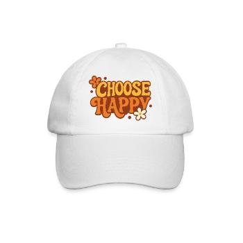 Choisissez le bonheur Choisissez la police de caractères au design rétro - Casquette classique - blanc/blanc - Devant