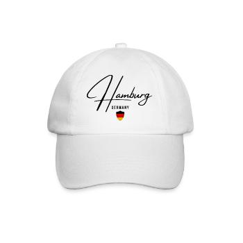 Elegantes Design: Hamburg, Hamburg, Deutschland - Baseballkappe - Weiß/Weiß - Vorne