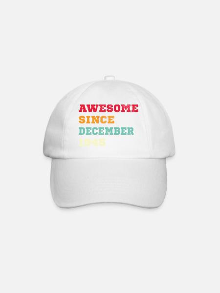 1945 Décembre Vintage Cadeau d’anniversaire - Casquette classique - blanc/blanc