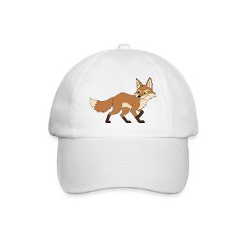 Determined cartoon fox - Baseball Cap - white/white - Front