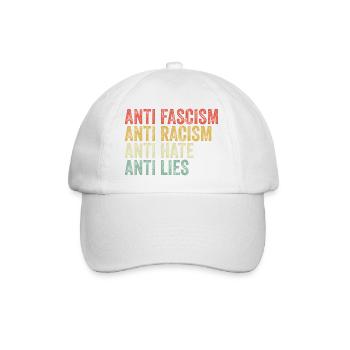 Anti-fascism, anti-racism, anti-hatred, anti-lies - Baseball Cap - white/white - Front