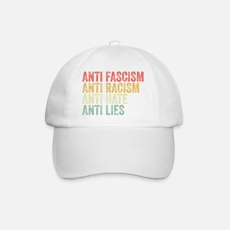 Antifaschismus Antirassismus Antihass Antilügen - Baseballkappe - Weiß/Weiß