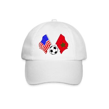 Fußball Marokko gegen USA - Baseballkappe - Weiß/Weiß - Vorne