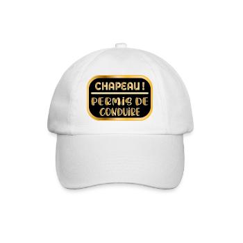 Driver's License Hat - Baseball Cap - white/white - Front