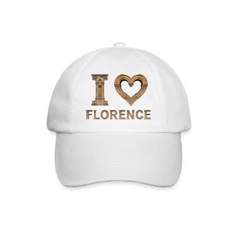 FLORENCE – Lettrage en pierre de la Renaissance - Casquette classique - blanc/blanc - Devant