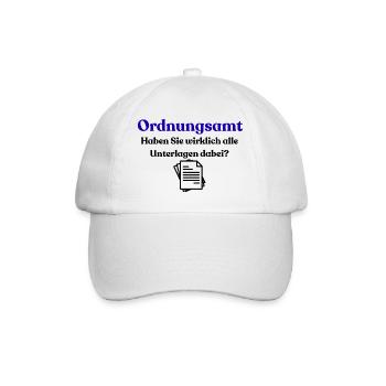 Ordnungssamt Blau Typo - Baseball Cap - white/white - Front